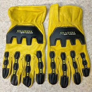 Clutch‎ Gear Anti-Impact Yellow Work Gloves Men's Mechanic Construction New Sz M